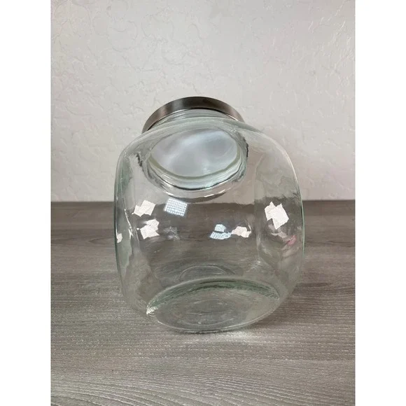 Mason Craft & More Vintage Style Tilted Glass Storage Jar 96 oz with Lid - Picture 4 of 5